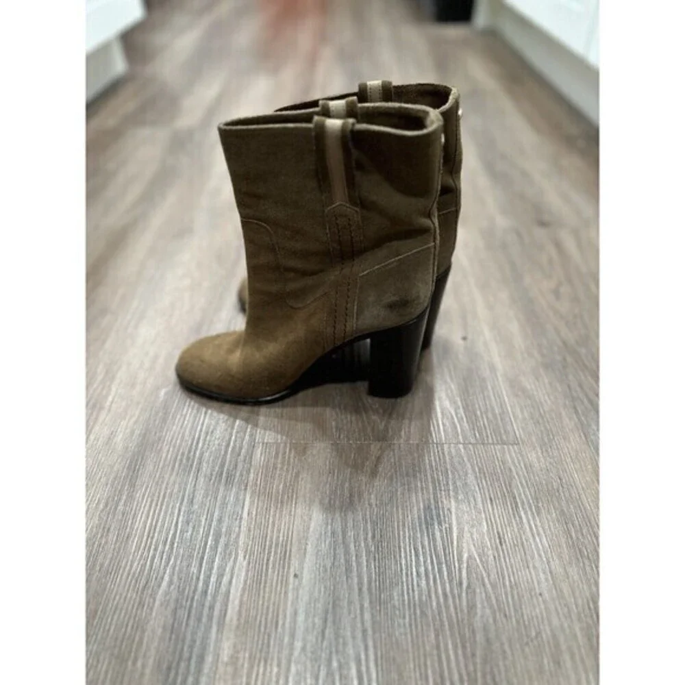 KATE SPADE New York BAISE bootie SIZE 9 M Block Heel Suede Leather Tobacco Brown